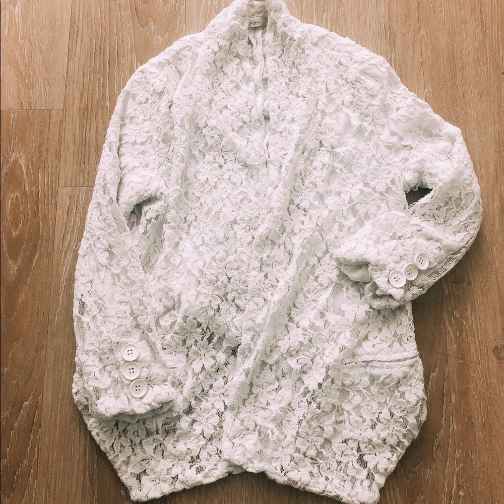 White Lace Blazer